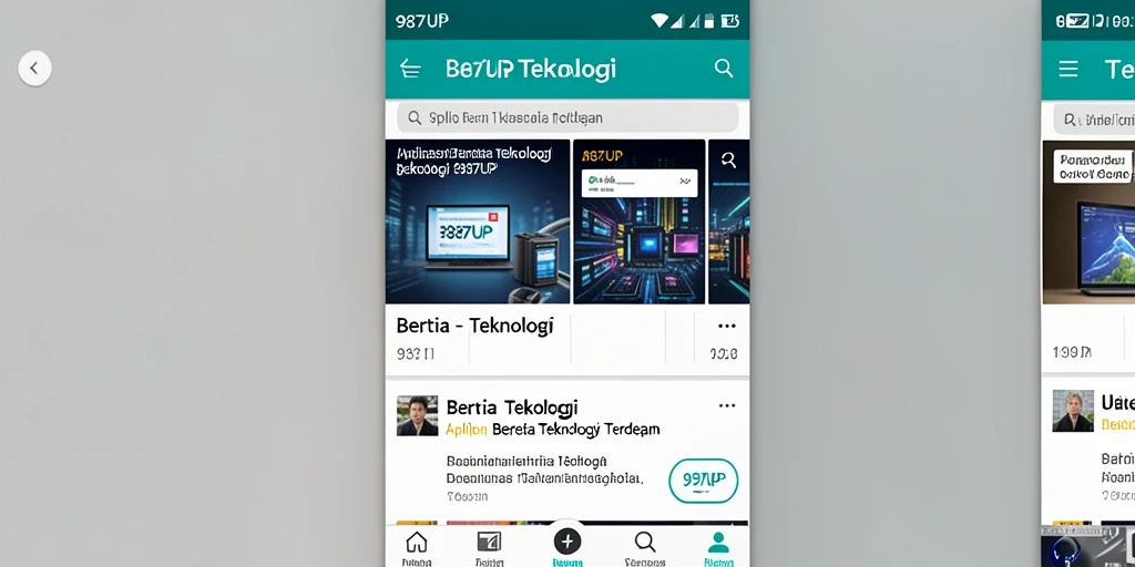 Tampilan antarmuka aplikasi 987UP yang menarik dan modern.