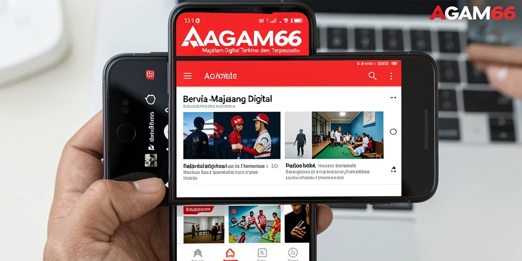 Antarmuka AGAM66 yang modern dan user-friendly untuk Majalah Digital.