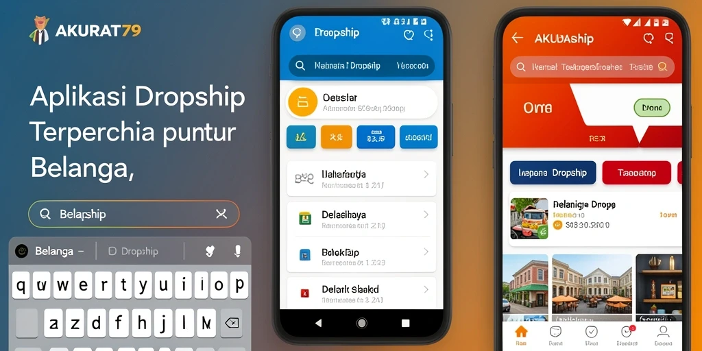 Tampilan antarmuka AKURAT79 yang intuitif dan menarik untuk aplikasi Dropship.