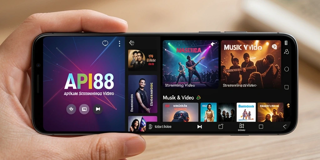 Antarmuka aplikasi API88 yang sederhana dan intuitif untuk streaming video.