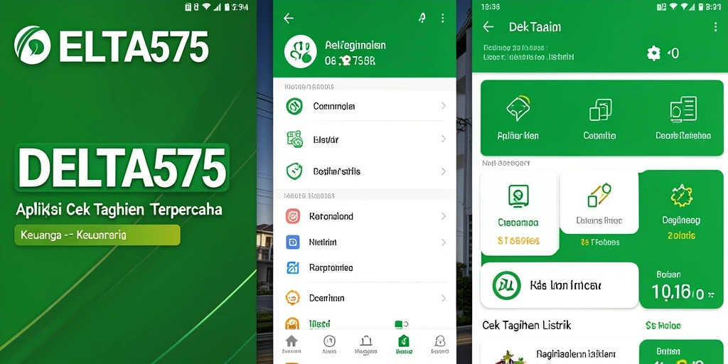 Tampilan antarmuka DELTA575 yang mudah digunakan untuk cek tagihan listrik.