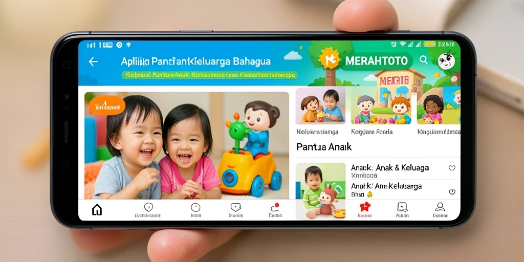 Antarmuka MERAHTOTO yang intuitif untuk memantau anak.