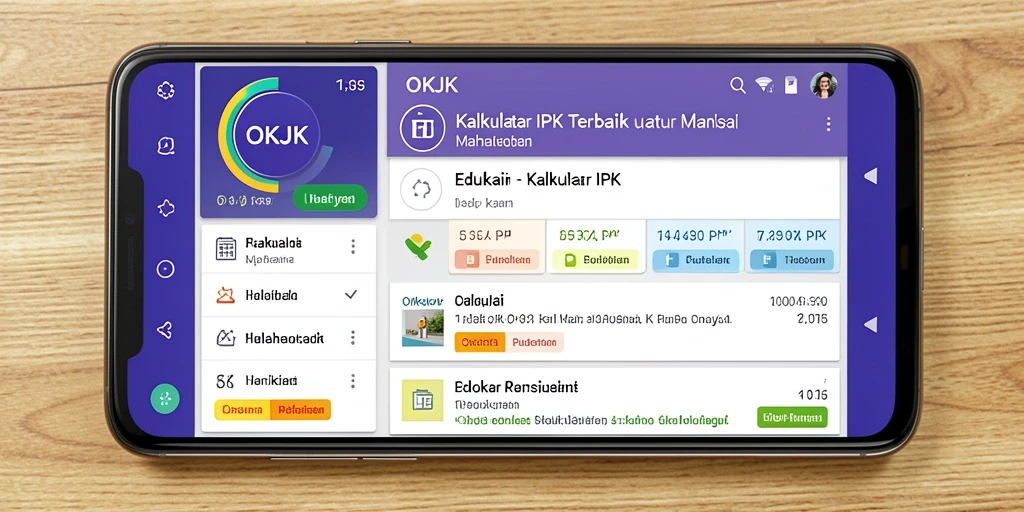 Antarmuka pengguna sederhana OKJK untuk menghitung IPK.