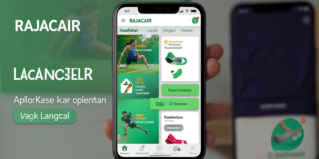 Tampilan antarmuka utama RAJACAIR dengan statistik langkah.