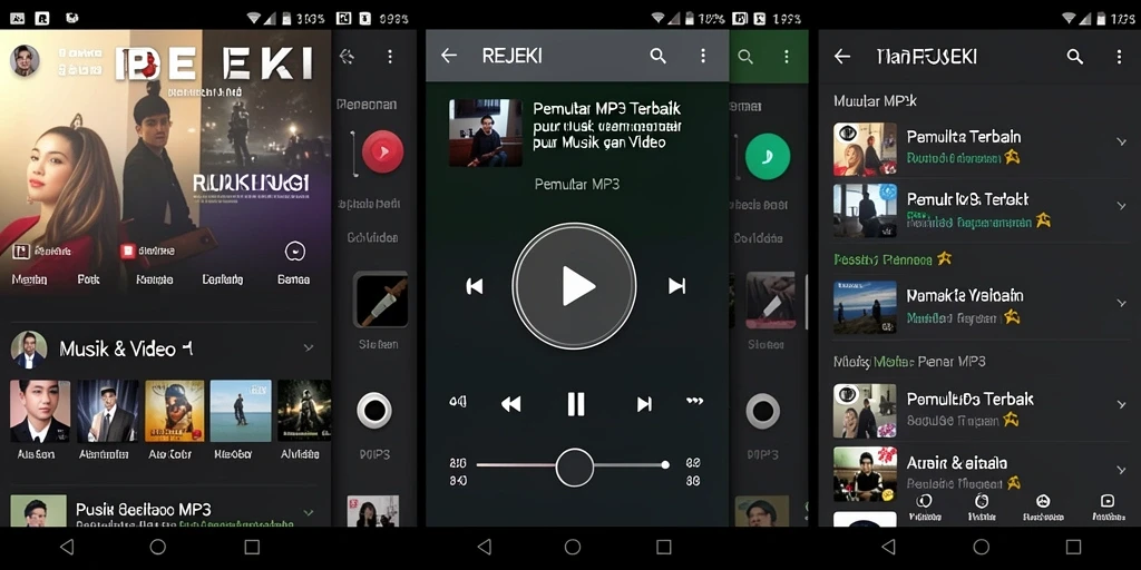 Tampilan utama REJEKI dengan fitur Pemutar MP3 yang intuitif.