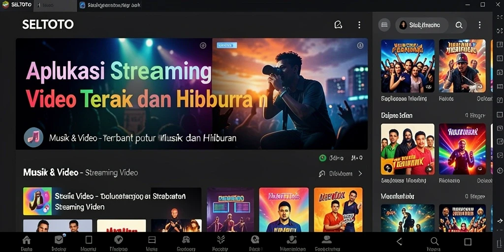 Tampilan antarmuka SELTOTO yang menarik dan fungsional untuk Streaming Video.