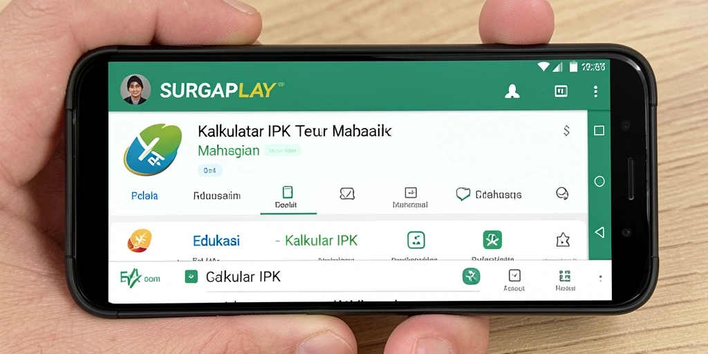 Antarmuka SURGAPLAY menunjukkan fitur Kalkulator IPK yang mudah digunakan.