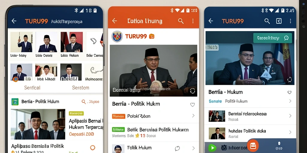 Tampilan antarmuka aplikasi TURU99 yang informatif dan menarik.